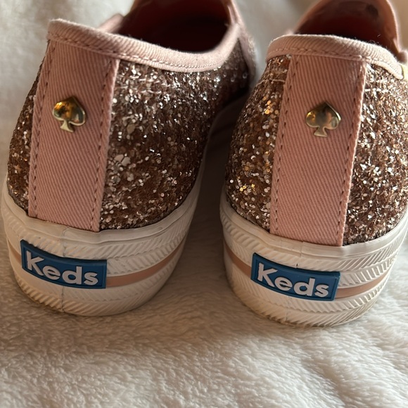 Like new Kate Spade x Keds rose gold glitter slip-on sneakers - Picture 3 of 6